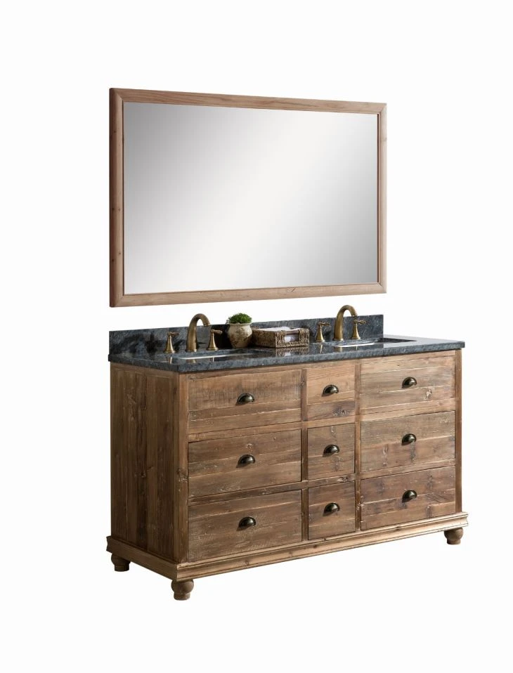 Hot Sale Distressed Retro Solid Wood Bathroom Cabinet