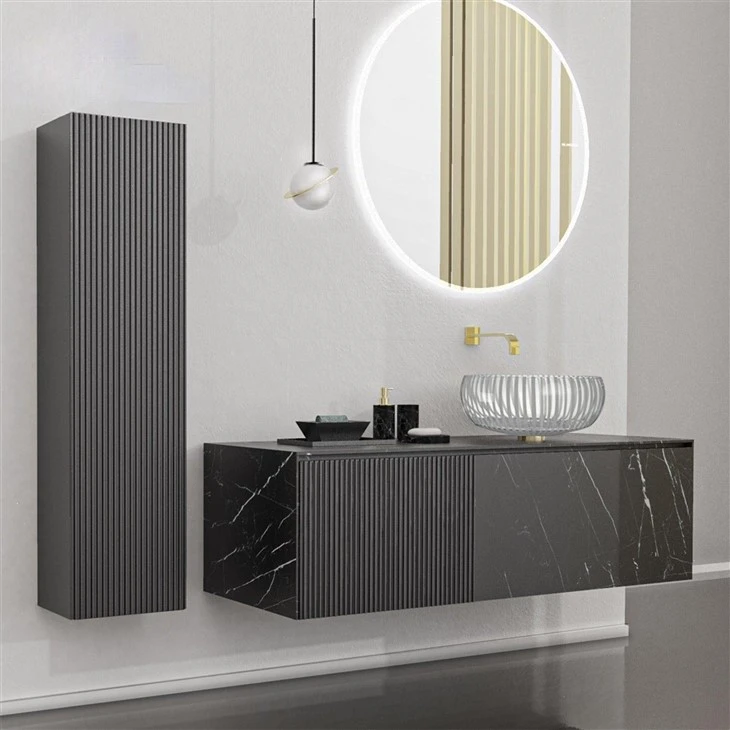 Black Luxury Wallmount Bathroom CABINET