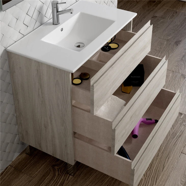 Oak Floor-mounted Vanity drawers